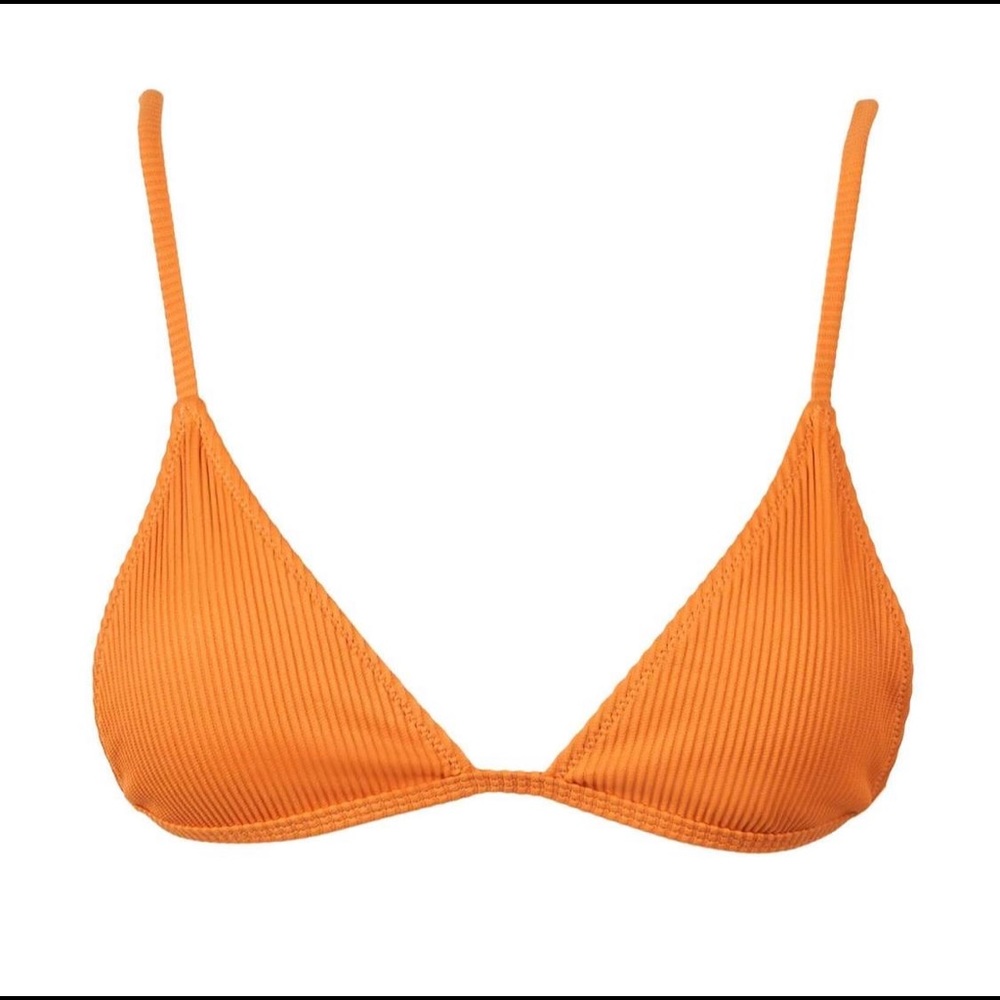 Lahana Swim Orange Ribbed Piper Bikini Top